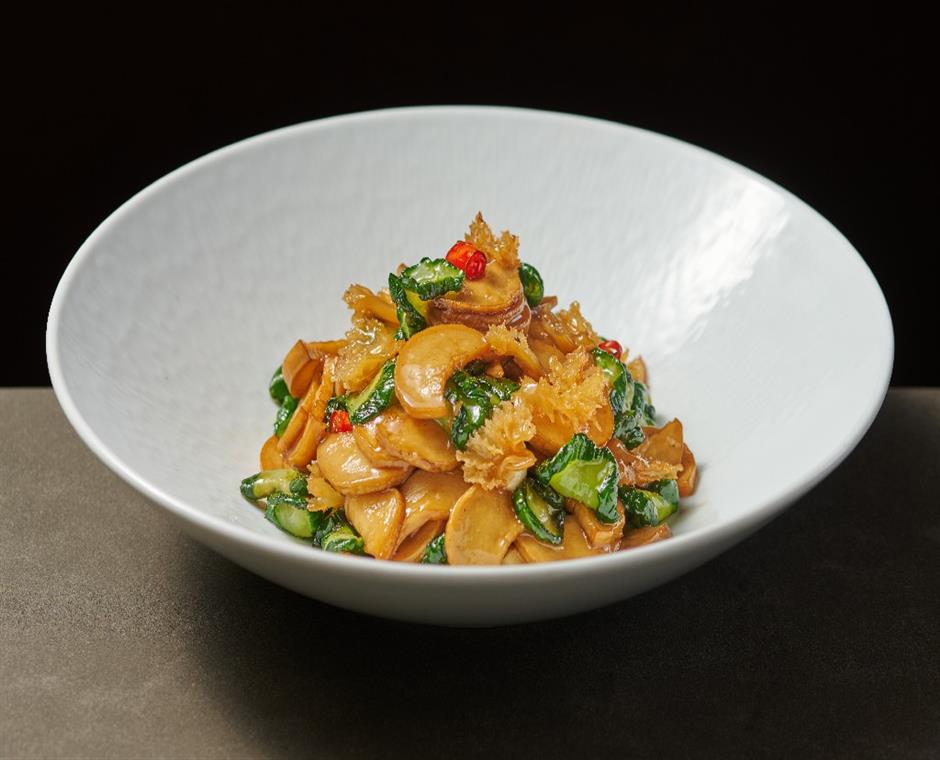 棉蜇炒鲍菇瓜钱