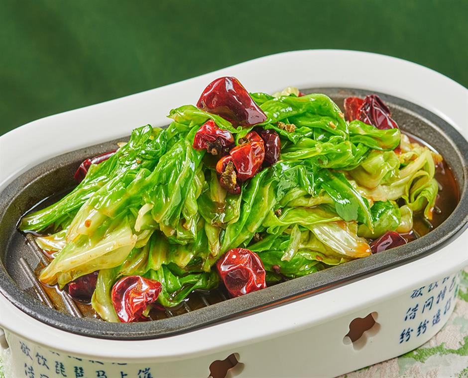炭炉手撕包菜